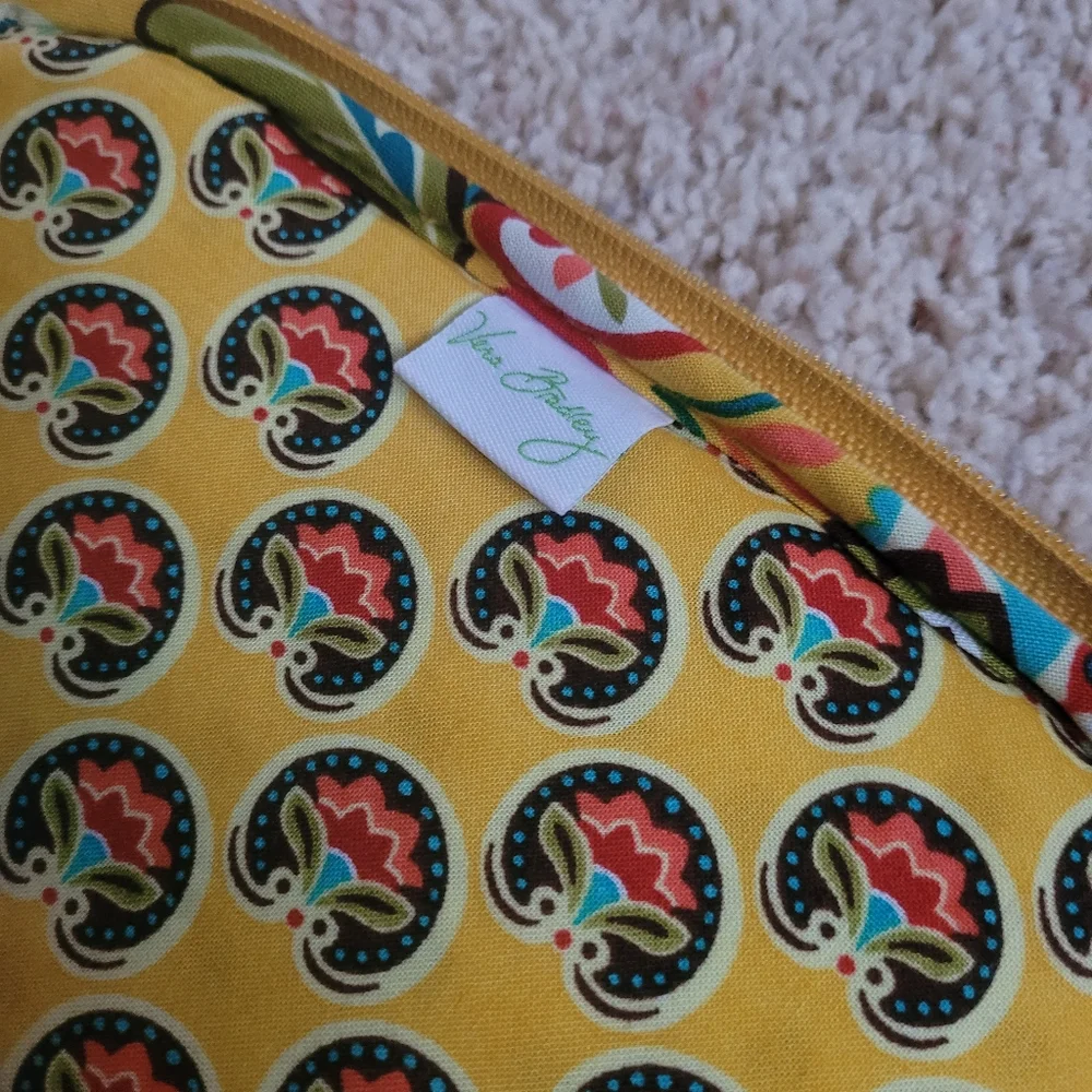Vera Bradley Quilted Tablet Case Sleeve Provencal Yellow Floral Zip Retired